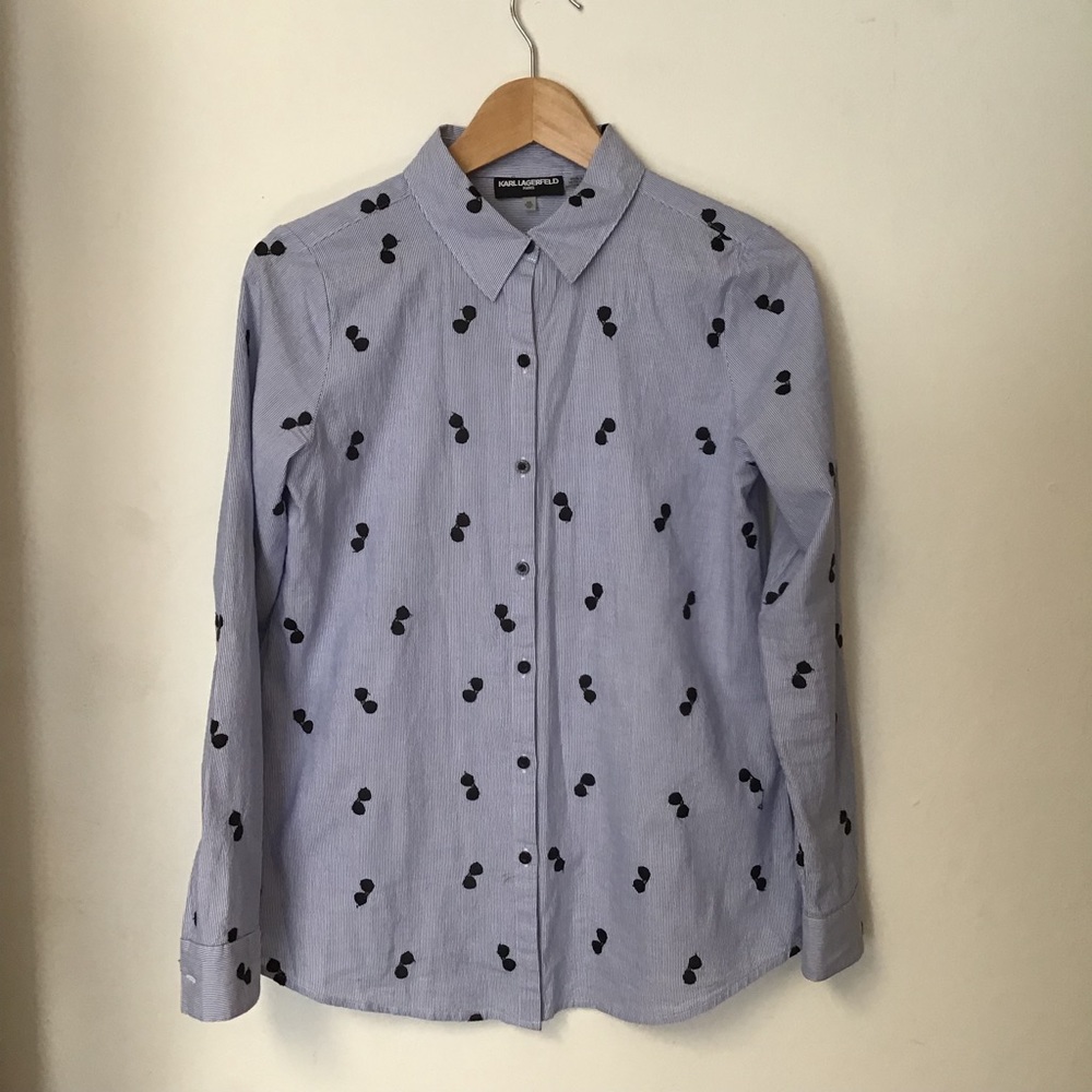 Karl Lagerfeld Oxford with Embroidered Detail